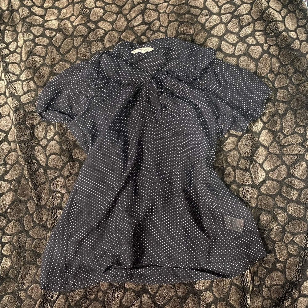 RW&CO. Black Polka Dot Blouse